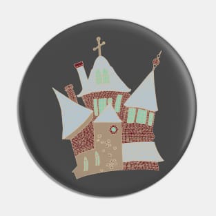 Haunted sewed house patch Pin
