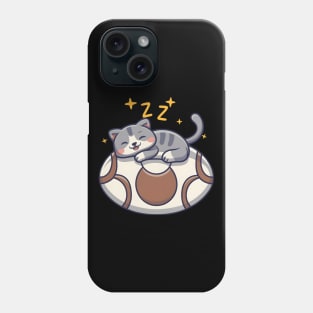 Cute cat sleeping on American football Phone Case