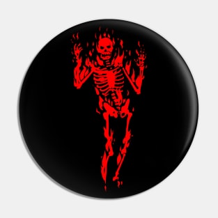 The Flaming Skeleton (red) Pin