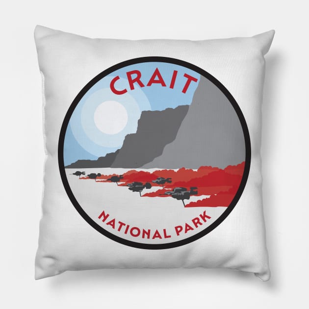 Crait National Park Pillow by Hanneliza