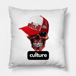 Red Skull Culture, Festival t-shirt, Unisex t-shirt, tees, men's t-shirt, women's t-shirt, summer t-shirt, trendy t-shirt, t-shirt with hats Pillow