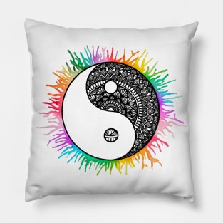 Mandala Yin Yang Pillow