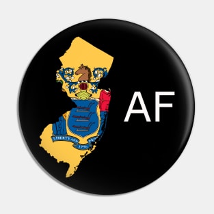 New Jersey Flag State Outline AF (white) Pin