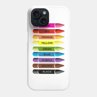 Bright colour crayons pencils. Color names Phone Case