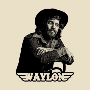 Waylon Jennings - Ink Retro Graphic T-Shirt