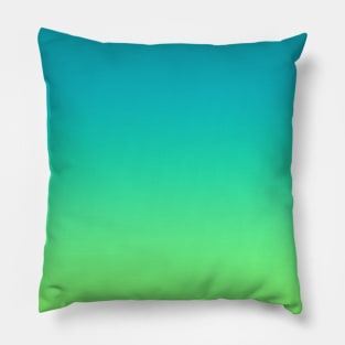 Aqua Blue to Lime Green Gradient Pillow