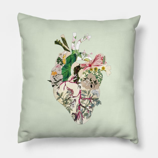 Vintage Botanical Heart Pillow by BiancaGreen