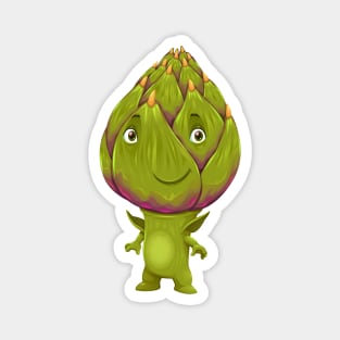 Cute Asparagus Mascot Magnet