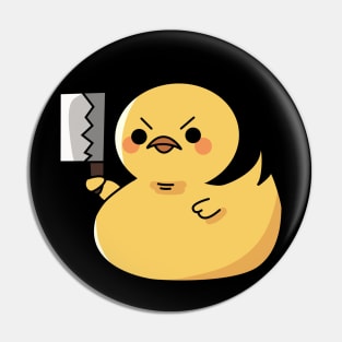 Angry gummy duck with knife! Pin