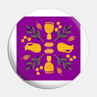 Chanukah Roundel in Purple Pin