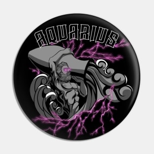 Lightning Aquarius (Pink) Pin