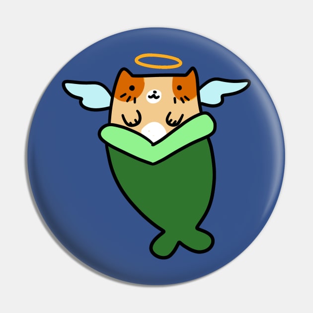 Mermaid Angel Tabby Cat Pin by saradaboru