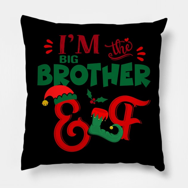 Awesome i’m the big brother elf christmas family matching Pillow by Magazine