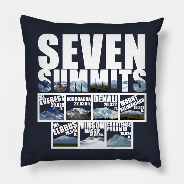 Seven Summits Pillow by red-leaf