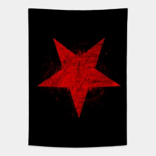 Red five-pointed Star, Inverted, Symbol Tapestry