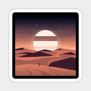 Sci fi desert sun Magnet