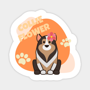 Collie Flower Rough Collie Dog Magnet