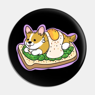 Corgi avocado toast Pin