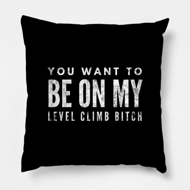 You Want To Be On My Level Climb Bitch - Funny Sayings Pillow by Textee Store