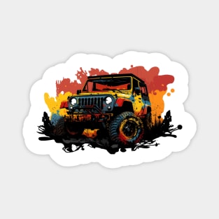 Jeep Wrangler In Mudd T-Shirt Design Magnet