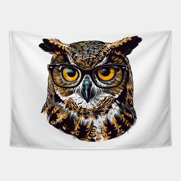 Owl See You There: Specs Appeal for Night Owls! Tapestry by Carnets de Turig