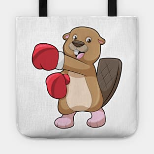 Beaver at Boxing with Boxing gloves Tote