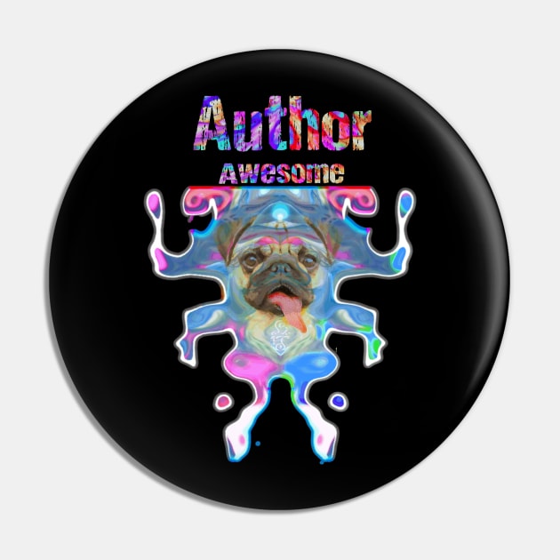 Author Awesome Pug Gift Funny Dog Ballerina In Space Pin by Argosy