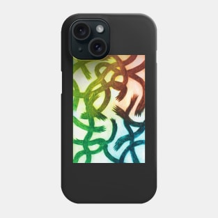 multicolor hand lines pattern engraving Phone Case