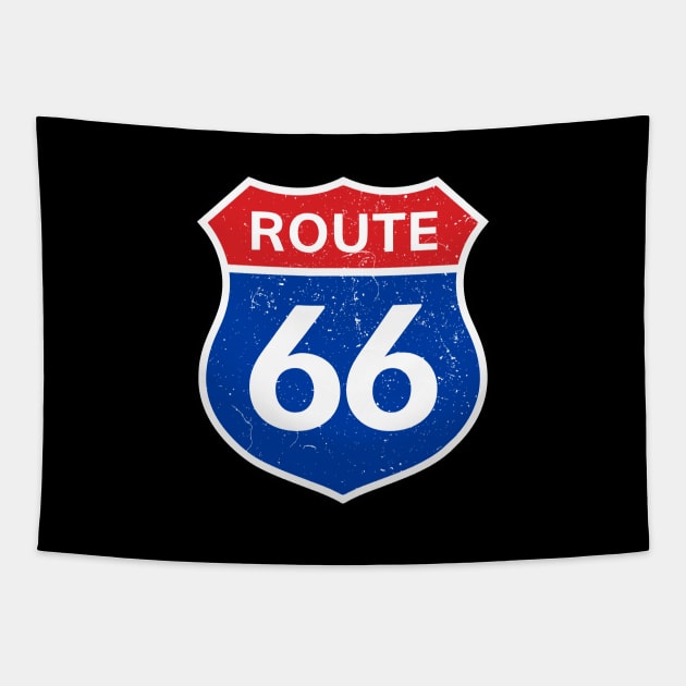 Route 66 - Retro Style Tapestry by BarkeranArt