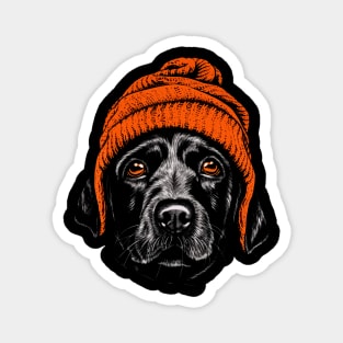 Cute Red Hat Dog Illustration for Dog Lovers Magnet