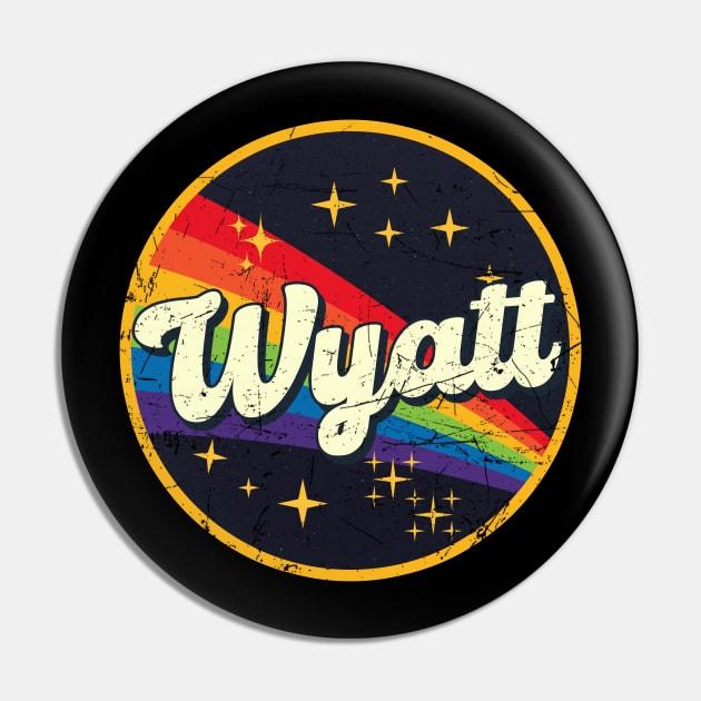 Wyatt // Rainbow In Space Vintage Grunge-Style Pin by LMW Art