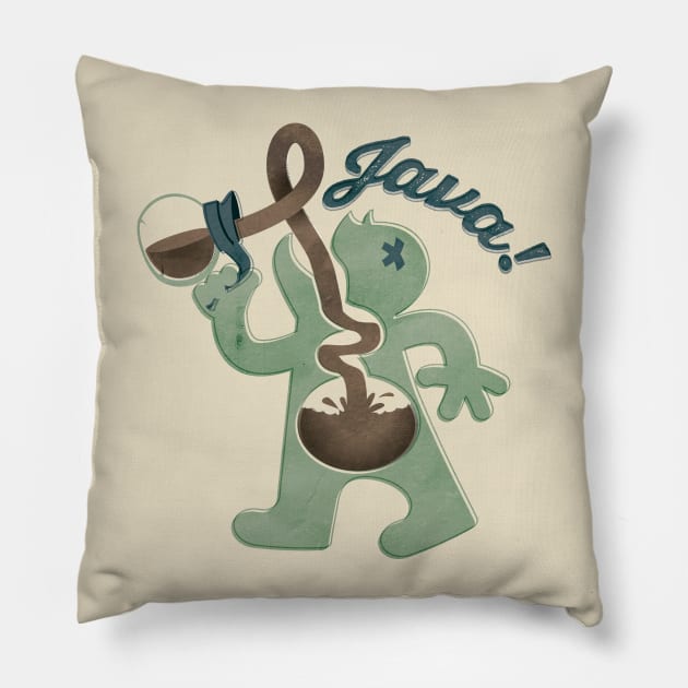 Coffee Man Java Man Pillow by Natural 20 Shirts