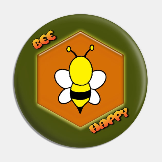 Bee Happy Pin by RiverPhildon