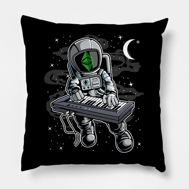 Astronaut Organ Ethereum Classic ETH Coin To The Moon Crypto Token Cryptocurrency Blockchain Wallet Birthday Gift For Men Women Kids Pillow by Thingking About