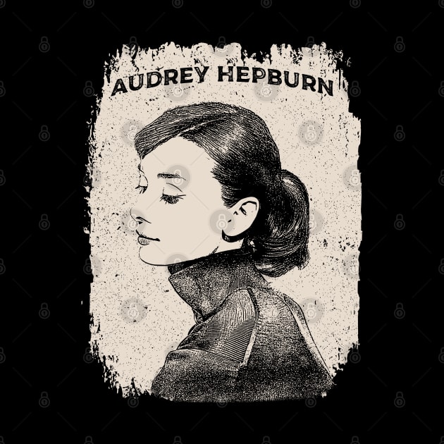 Vintage Distressed Audrey Hepburn by Yopi