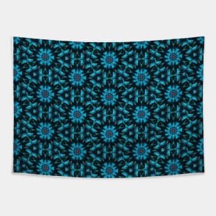 Electric Blue geometric Pattern Tapestry
