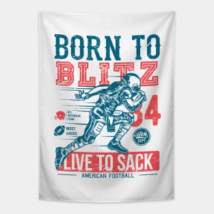 Born To Blitz Live To Sack Tapestry