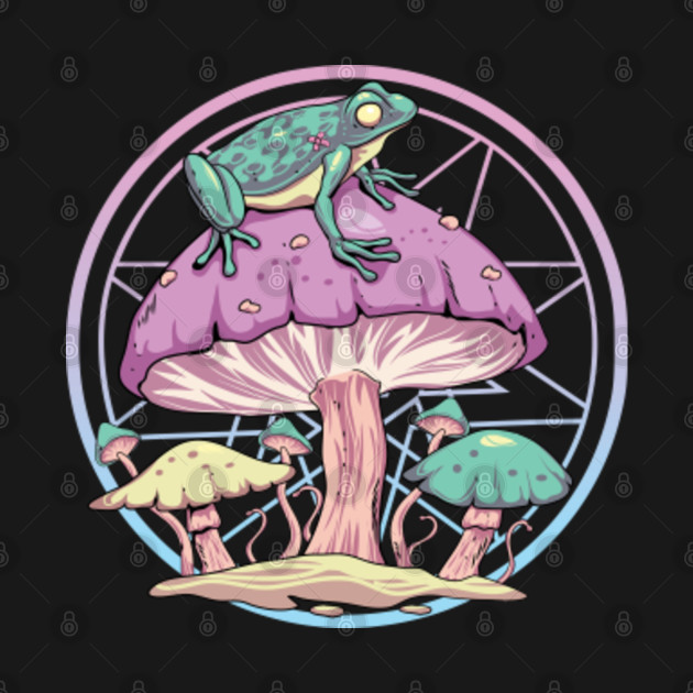 Disover Pastel Goth Mushroom Frog Cottagecore Aesthetic Farmcore - Mushroom Frog - T-Shirt