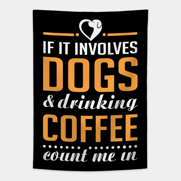 Dogs and Coffee Tapestry by KsuAnn