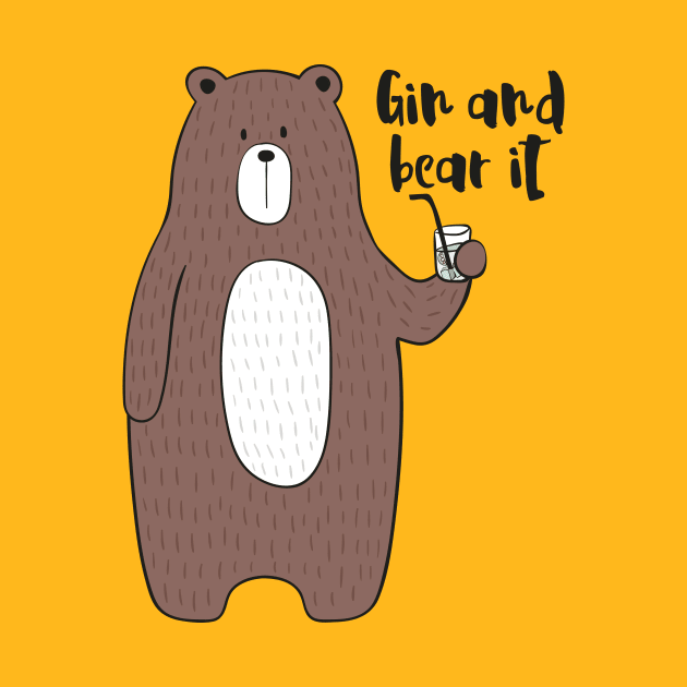 Gin and Bear It - Gin Drinker Gift by Dreamy Panda Designs