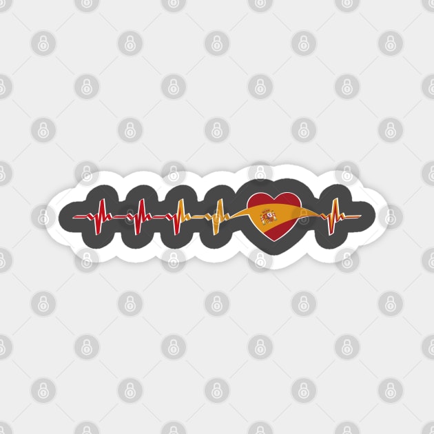 Spanish heartbeat flag Magnet by Catfactory