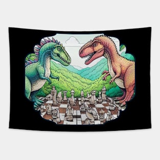 Dinosaur Chess Tapestry