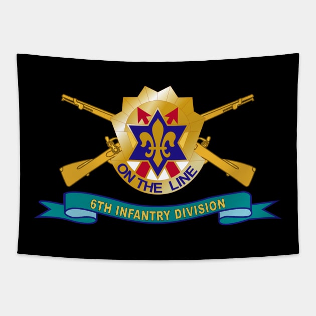 6th Infantry Division - DUI w Br - Ribbon X 300 Tapestry by twix123844