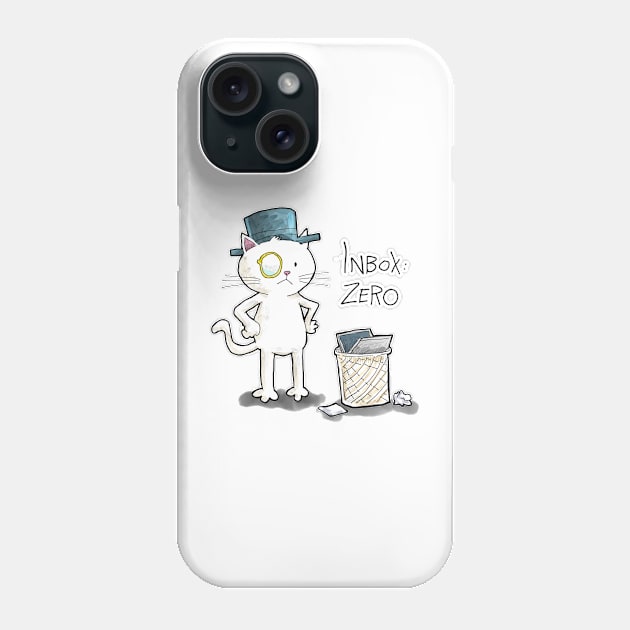 Dapper Cat - Inbox Zero Phone Case by johnnybuzt