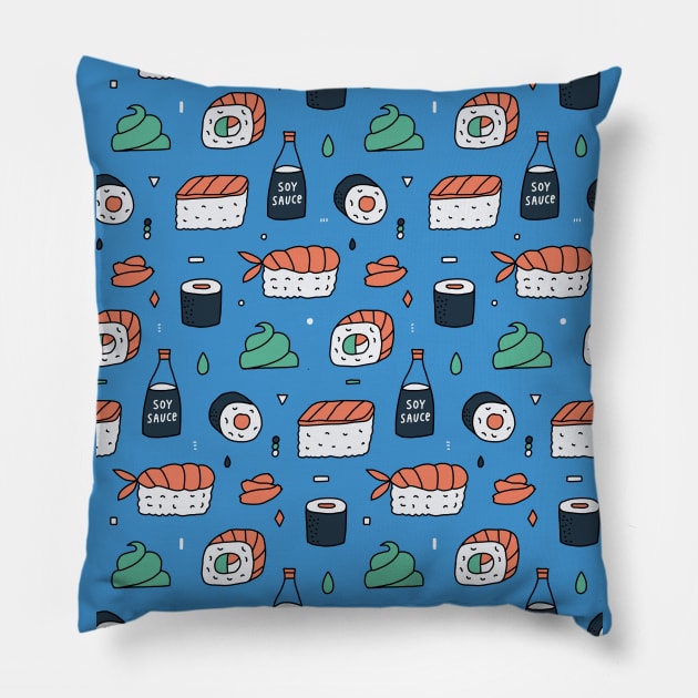 Japanese sushi food Pillow by kostolom3000