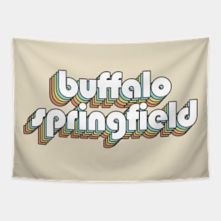 Buffalo Springfield - Retro Rainbow Typography Faded Style Tapestry