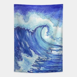 Ocean Wave dance watercolor painting Tapestry