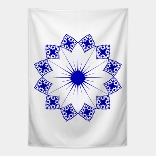 Abstract blue geometric ornament Tapestry