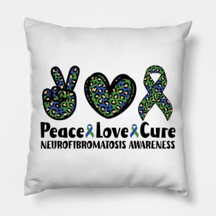 Peace Love Cure Neurofibromatosis Awareness Pillow