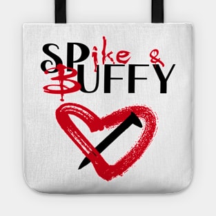 Spike & Buffy (red heart) Tote